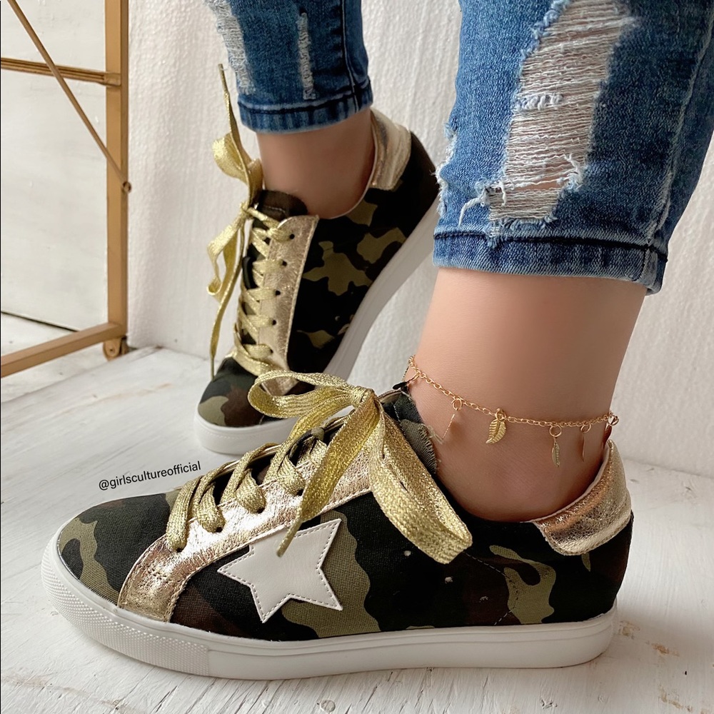 2PK - Exclusive Army Print Star Sneakers